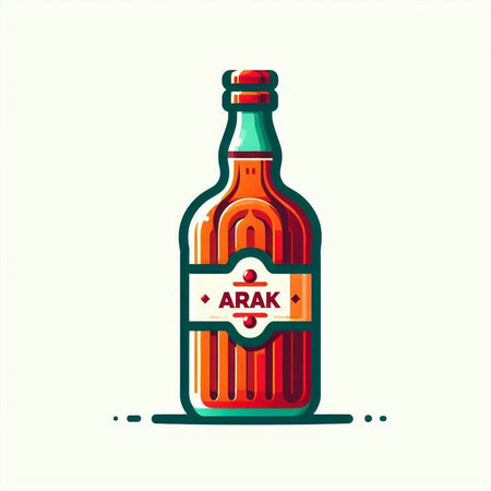 Alcoholic drink. Vector illustration of a bottle of whiskey.のイラスト素材