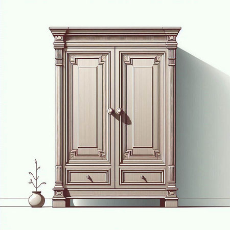 Cupboard in the interior of the room. Vector illustration.のイラスト素材