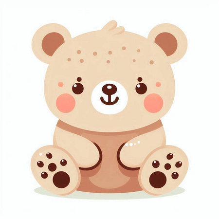 Cute teddy bear on a white background. Vector illustration.のイラスト素材