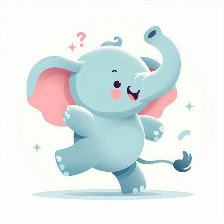 Cute cartoon elephant vector illustration. Cute cartoon elephant character.のイラスト素材