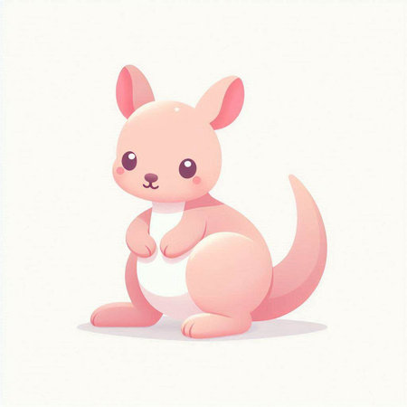 Kangaroo cartoon character. Cute kangaroo vector illustration.のイラスト素材