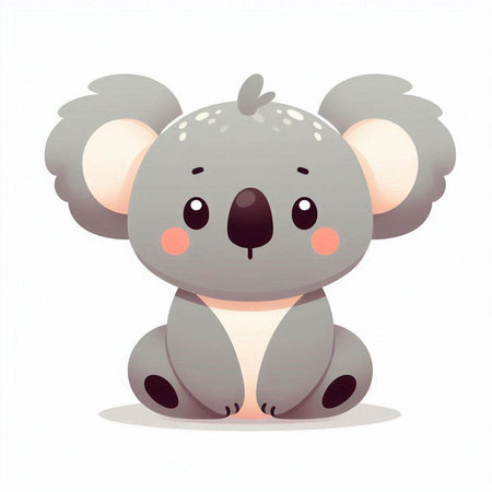 Cute cartoon koala on white background. Vector Illustration.のイラスト素材