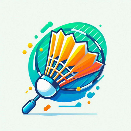 Badminton shuttlecock and magnifying glass. Vector illustration.のイラスト素材