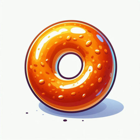 Donut with glaze on a white background. Vector illustration.のイラスト素材