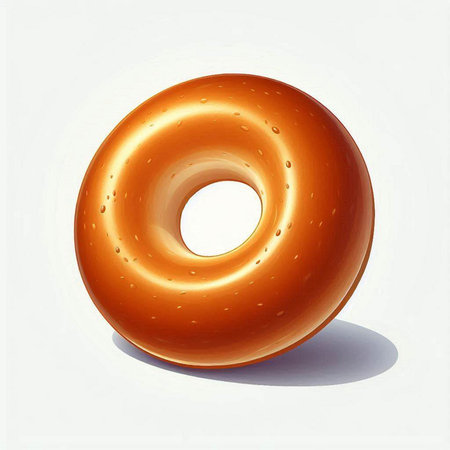 Glazed donut isolated on white background. 3d render.のイラスト素材