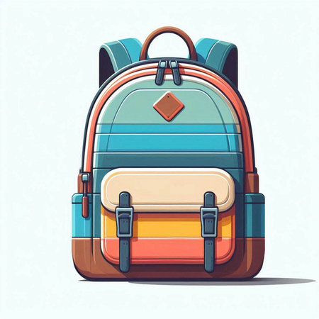 Vector illustration of a school backpack on a white background. Back to school.のイラスト素材