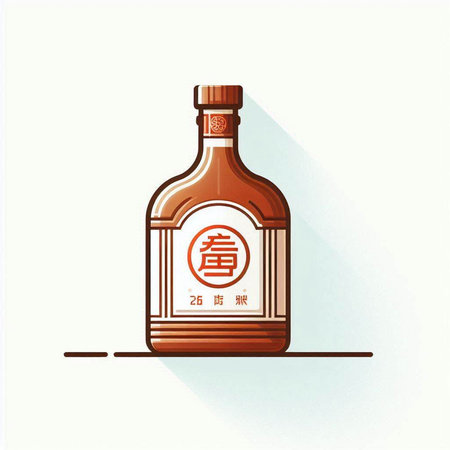 Illustration of a bottle of whiskey on a white background. Vector illustrationのイラスト素材