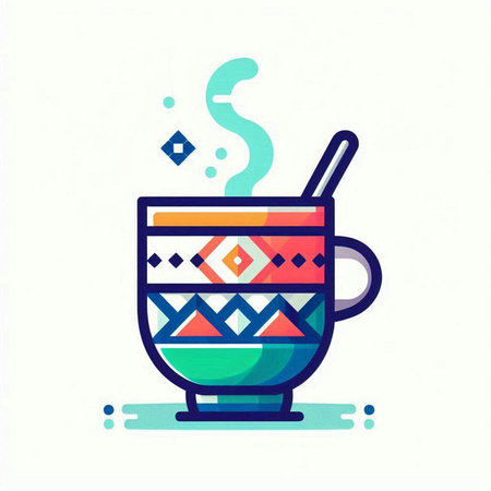 Cup of hot tea with saucer. Vector illustration in flat styleのイラスト素材