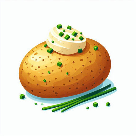 Illustration of a bun with mayonnaise on a white backgroundのイラスト素材