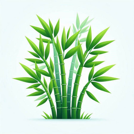 Bamboo background with green leaves. Vector illustration for your design.のイラスト素材
