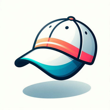Illustration of a baseball cap on a white background, vector illustrationのイラスト素材
