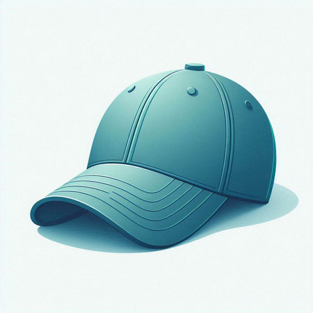 Baseball cap with shadow on white background. 3D rendering.のイラスト素材
