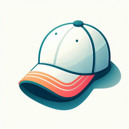 Baseball cap, vector illustration, isolated on a white background.のイラスト素材
