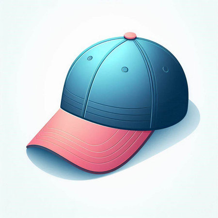 Baseball cap icon. Vector illustration in flat style with shadow.のイラスト素材