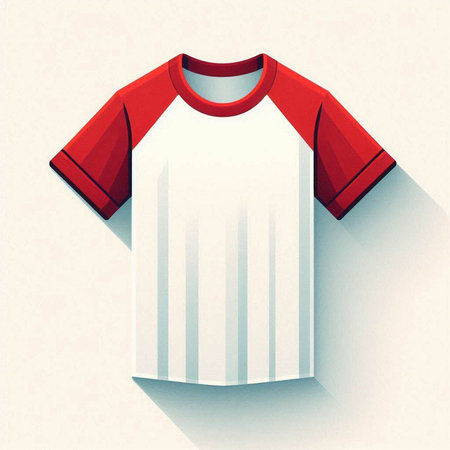 Soccer jersey template for football kit with long shadow. Vector illustration.のイラスト素材