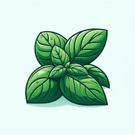 Basil icon. Vector illustration. Isolated on white background.のイラスト素材