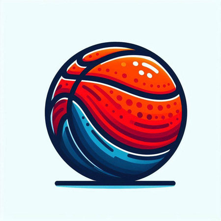 Basketball ball icon isolated on light blue background. Vector illustration.のイラスト素材