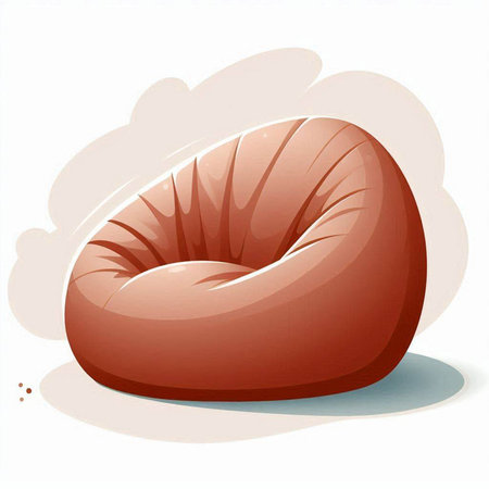 Illustration of a brown beanbag on a white background - vectorのイラスト素材