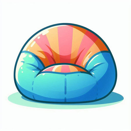 Illustration of a blue soft sofa isolated on a white background.のイラスト素材