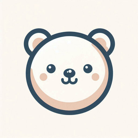 Cute cartoon polar bear. Vector illustration in a flat style.のイラスト素材