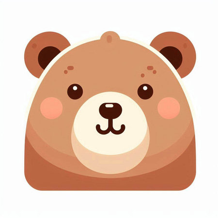 Cute bear face. Vector illustration isolated on white background. EPS 10のイラスト素材