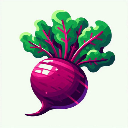 Beetroot vegetable isolated on white background. Vector illustration in cartoon style.のイラスト素材