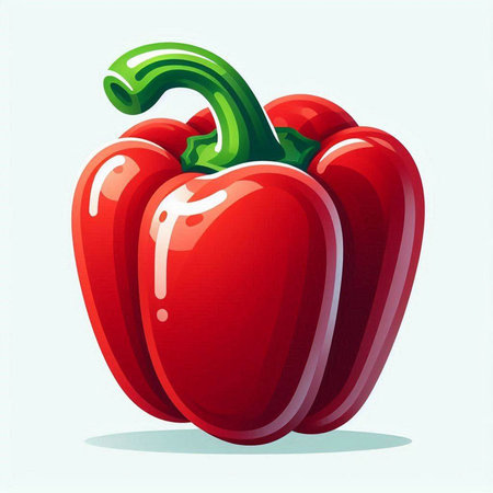 Red bell pepper on a white background. Vector illustration. Eps 10のイラスト素材