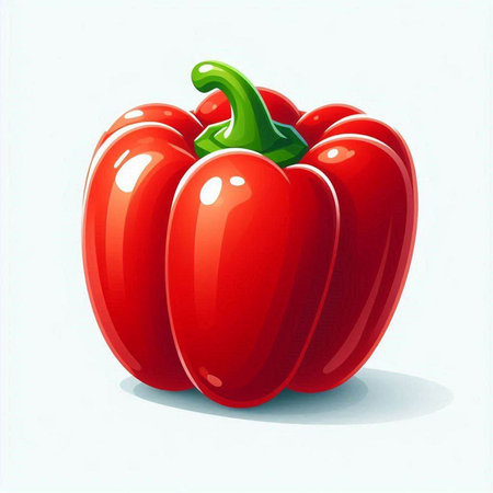 Red bell pepper on a white background. Vector illustration. Eps 10のイラスト素材