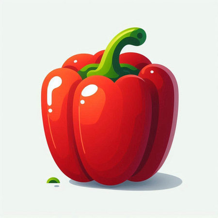 Illustration of a red bell pepper on a white background - vectorのイラスト素材