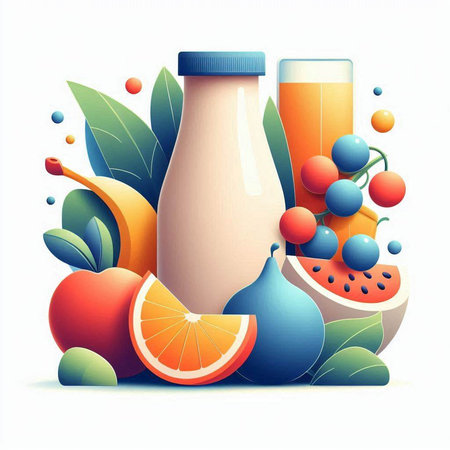 3d rendering of multicolored pebbles on white backgroundのイラスト素材