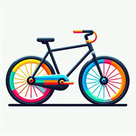 Bicycle on a white background. Vector illustration in flat style.のイラスト素材