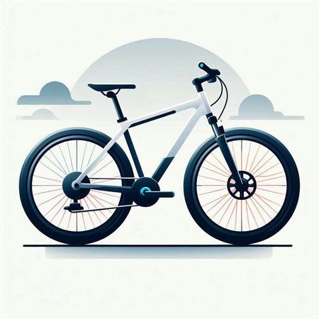 bicycle on the background of the sky, vector illustration, eps 10のイラスト素材