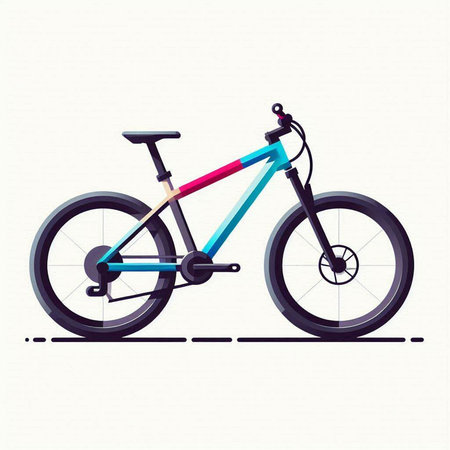 Bike on a white background. Vector illustration in flat style.のイラスト素材