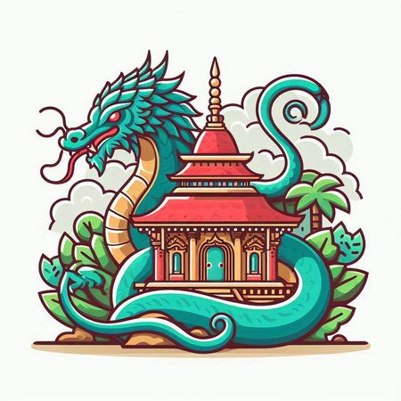 Retro biplane in the sky. Vector illustration for your designのイラスト素材