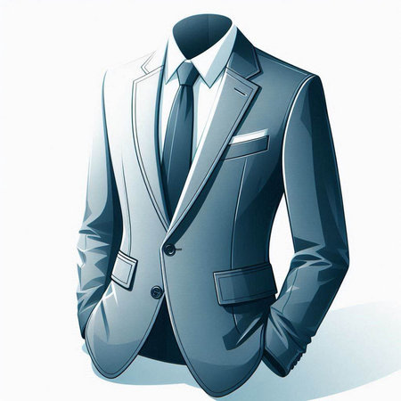 Men's suit on a white background. 3d render illustration.のイラスト素材