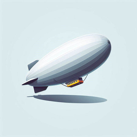 Airship. Vector illustration. Isolated on a white background.のイラスト素材
