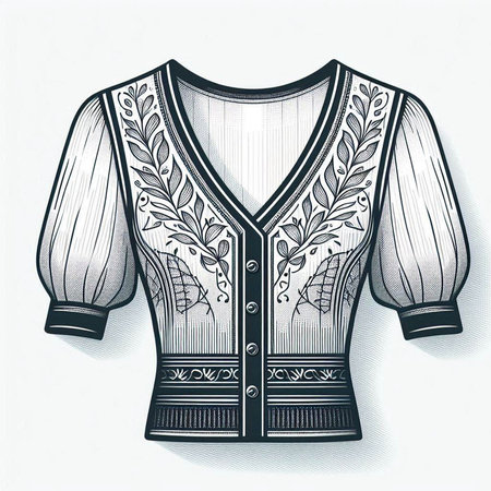Vector illustration of a man's jacket in white and blue colors.のイラスト素材