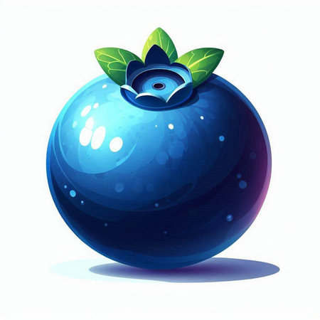 Blueberry isolated on white background. Vector illustration. Eps 10.のイラスト素材