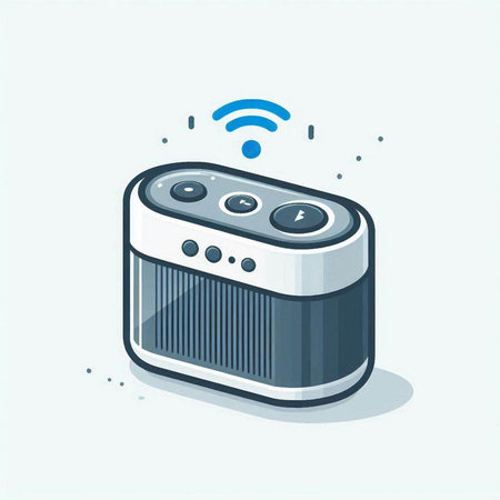 Illustration of a modern radio in a flat style on a light backgroundのイラスト素材