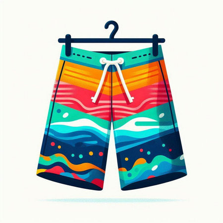 Swimming trunks isolated on a white background. Vector illustration.のイラスト素材
