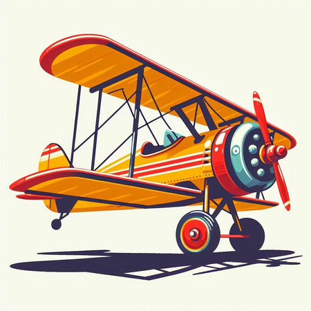 Retro airplane. Vector illustration of a retro airplane in vintage style.のイラスト素材