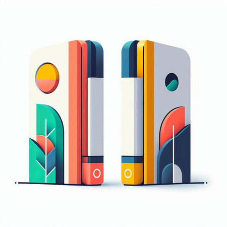 Colorful folders for papers and documents on a white background. Vector illustrationのイラスト素材