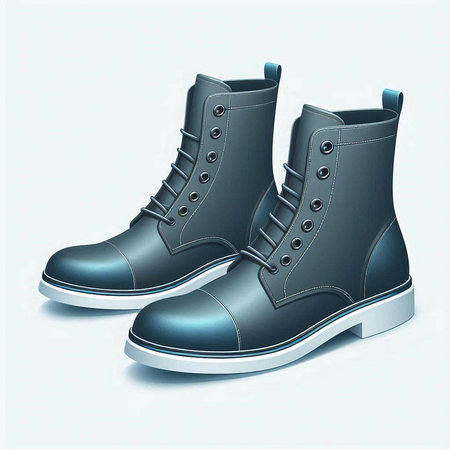 Women's winter boots on a white background. 3d render.のイラスト素材
