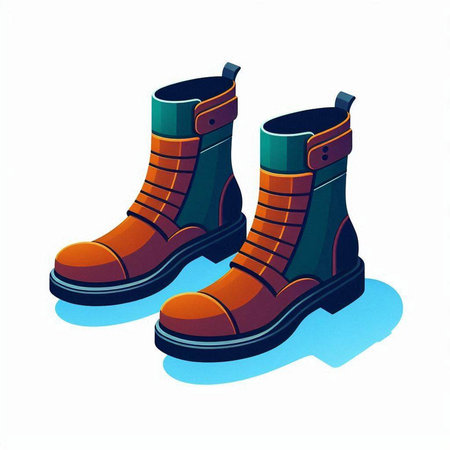 Vector illustration of boots. Isolated on white background. Eps 10.のイラスト素材
