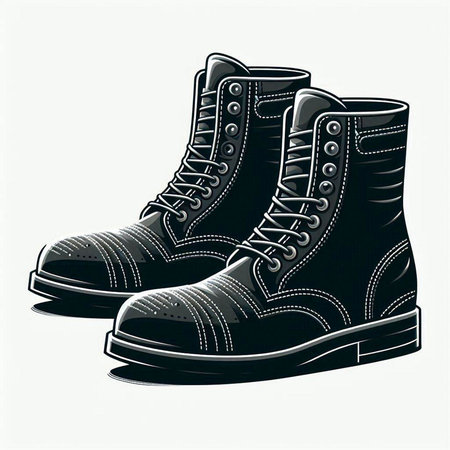 Hiking boots isolated on white background. Vector illustration. Eps 10.のイラスト素材