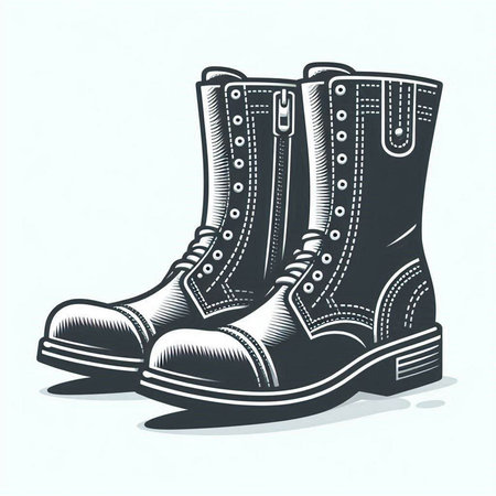 Men's leather boots isolated on a white background. Vector illustration.のイラスト素材