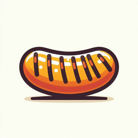 Sausage icon isolated on a white background. Vector illustration.のイラスト素材