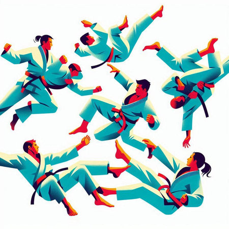 Tae Kwon Do or taekwondo vector illustration.のイラスト素材