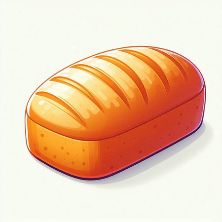 Illustration of a loaf of bread isolated on a white background.のイラスト素材