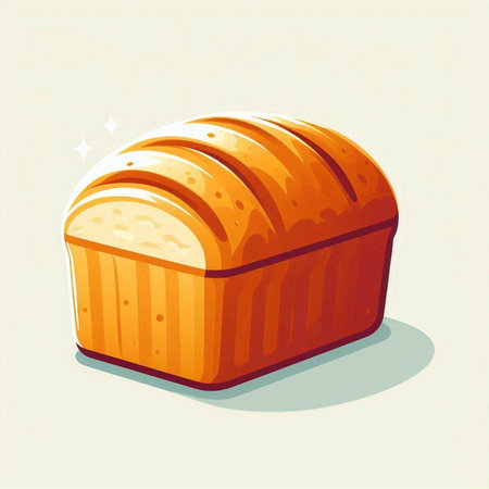 Illustration of a loaf of bread isolated on a white background.のイラスト素材